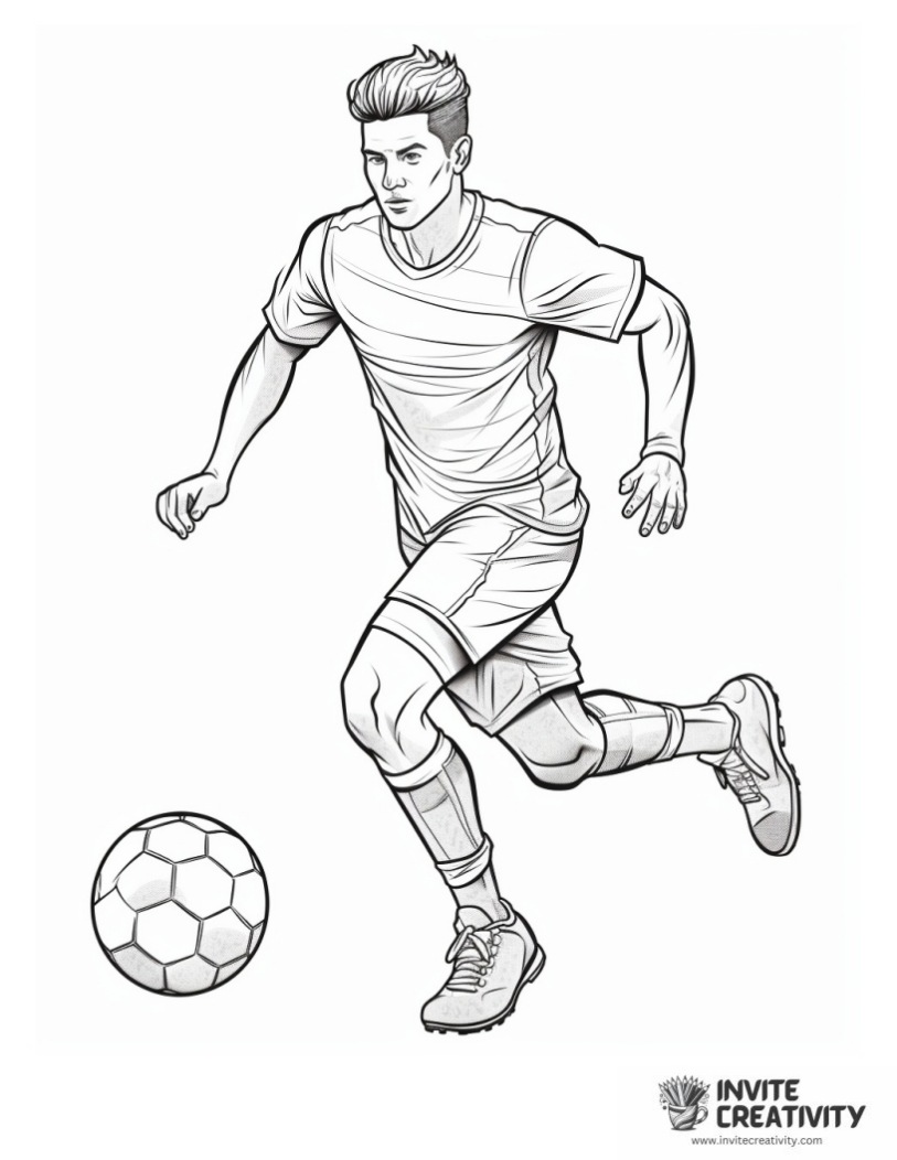 realistic soccer coloring page