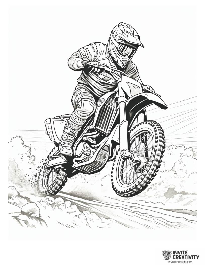red bull dirt bike coloring page