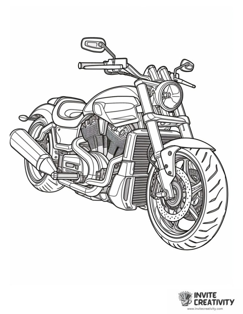 roadster motorcycle coloring sheet