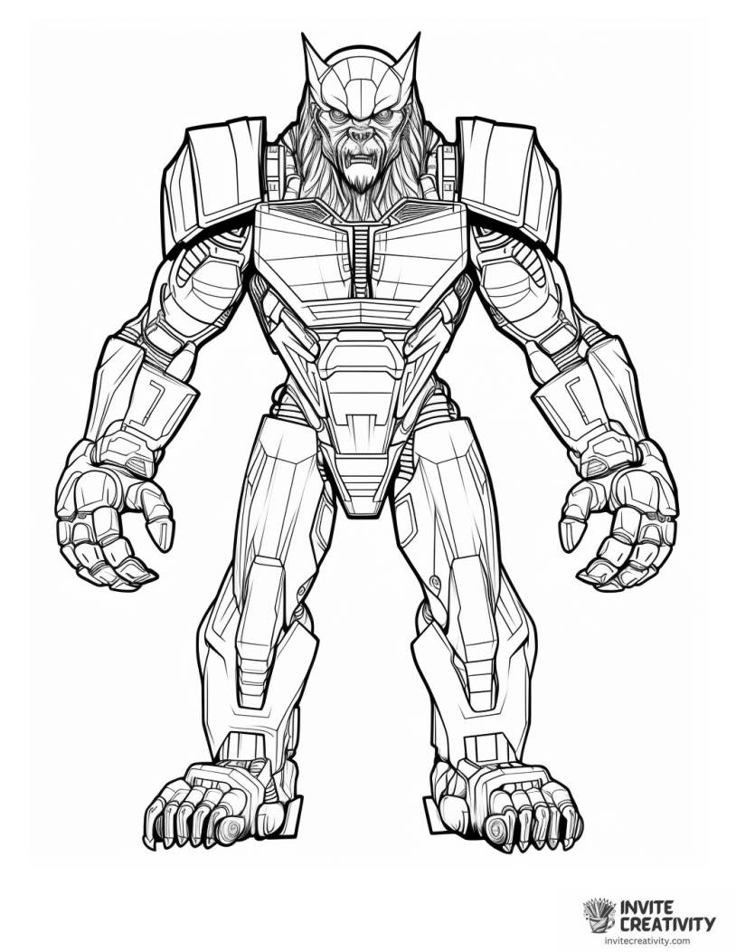 robot werewolf illustration