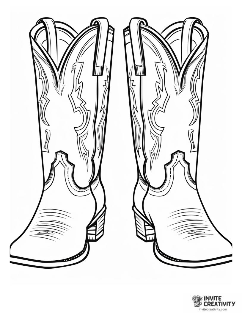 rodeo boots coloring page