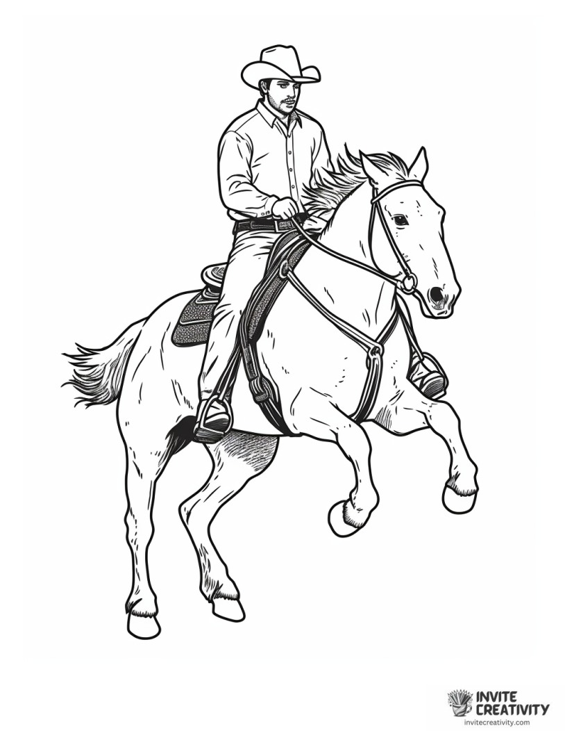 rodeo bull riding coloring page