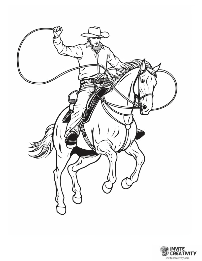 rodeo lasso coloring page