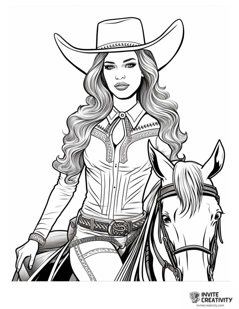 rodeo queen western theme to color