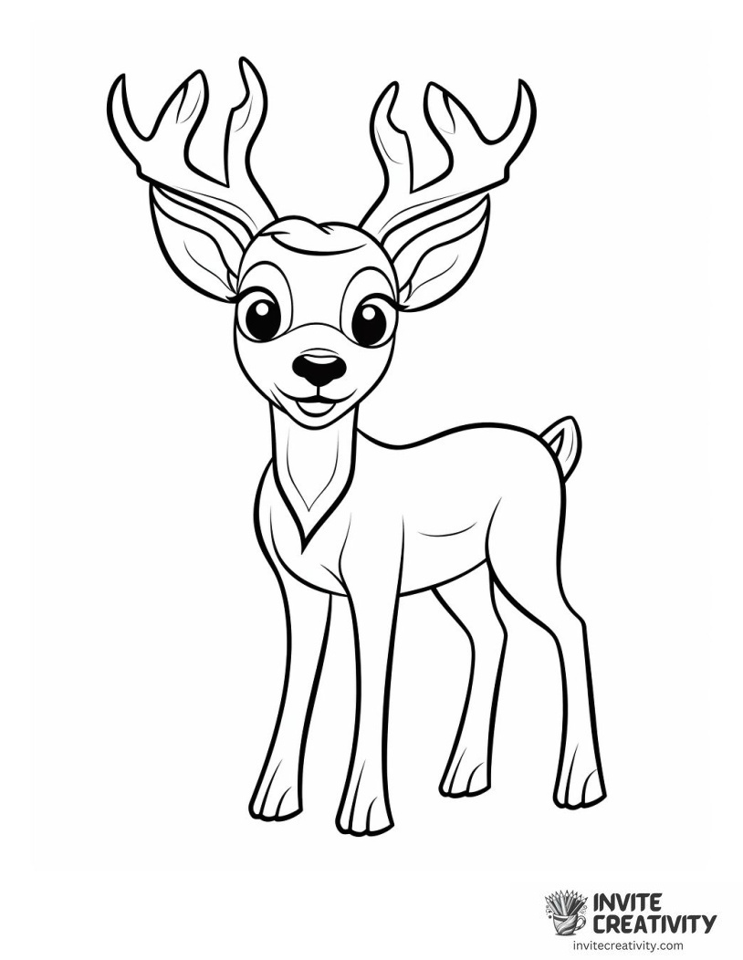 rudolph red nosed reindeer cute illustration