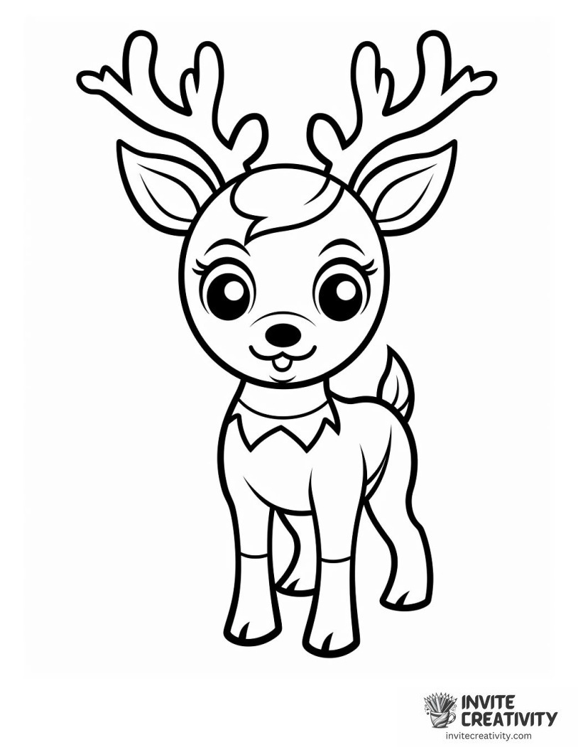 rudolph red nosed reindeer girl Coloring sheet of
