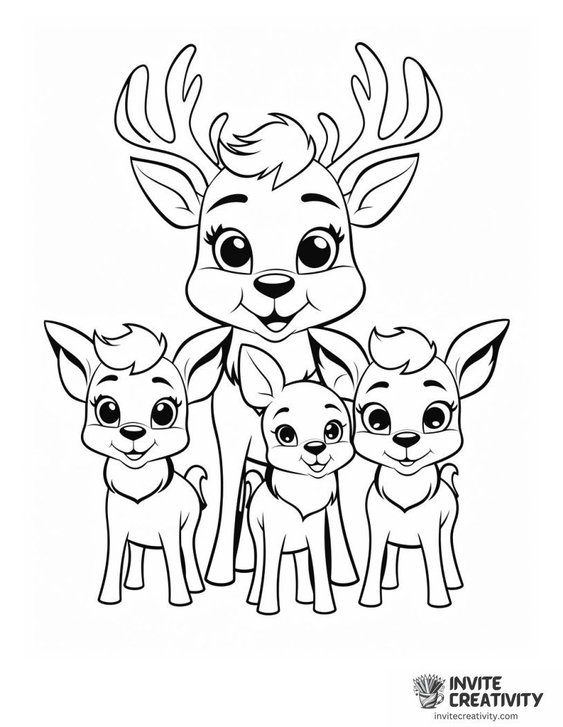 rudolph the red nosed reindeer and friends Coloring page