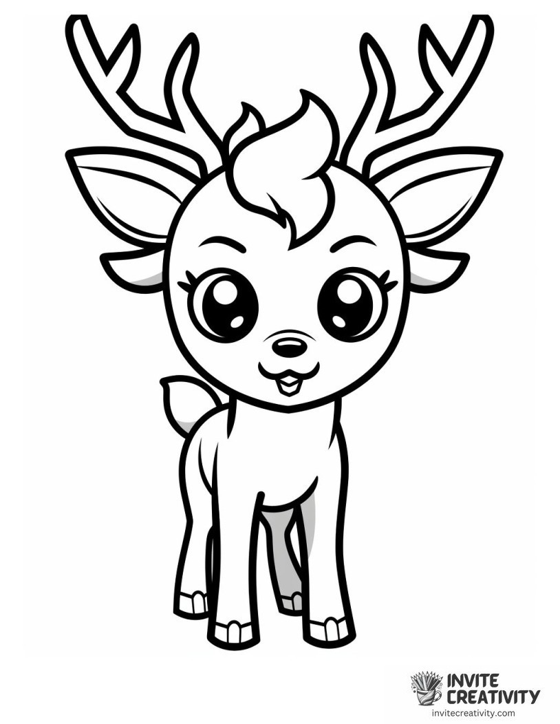 rudolph the red nosed reindeer easy to color Coloring book page