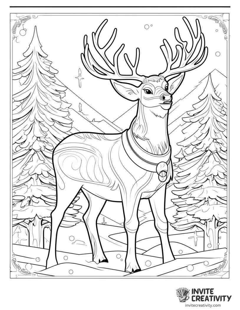 rudolph the red nosed reindeer with patterns Coloring page of