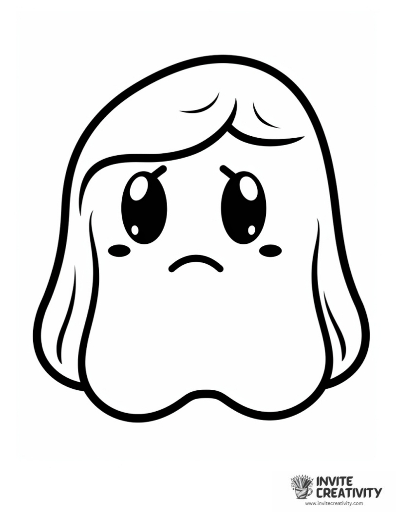 sad ghost for prek outline