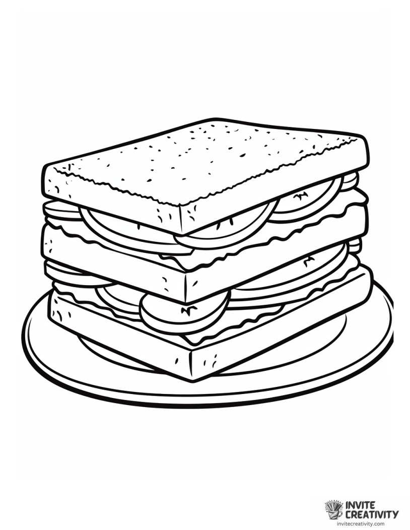 sandwich coloring page