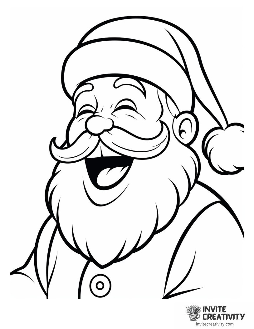 santa laughing ho ho ho Coloring page
