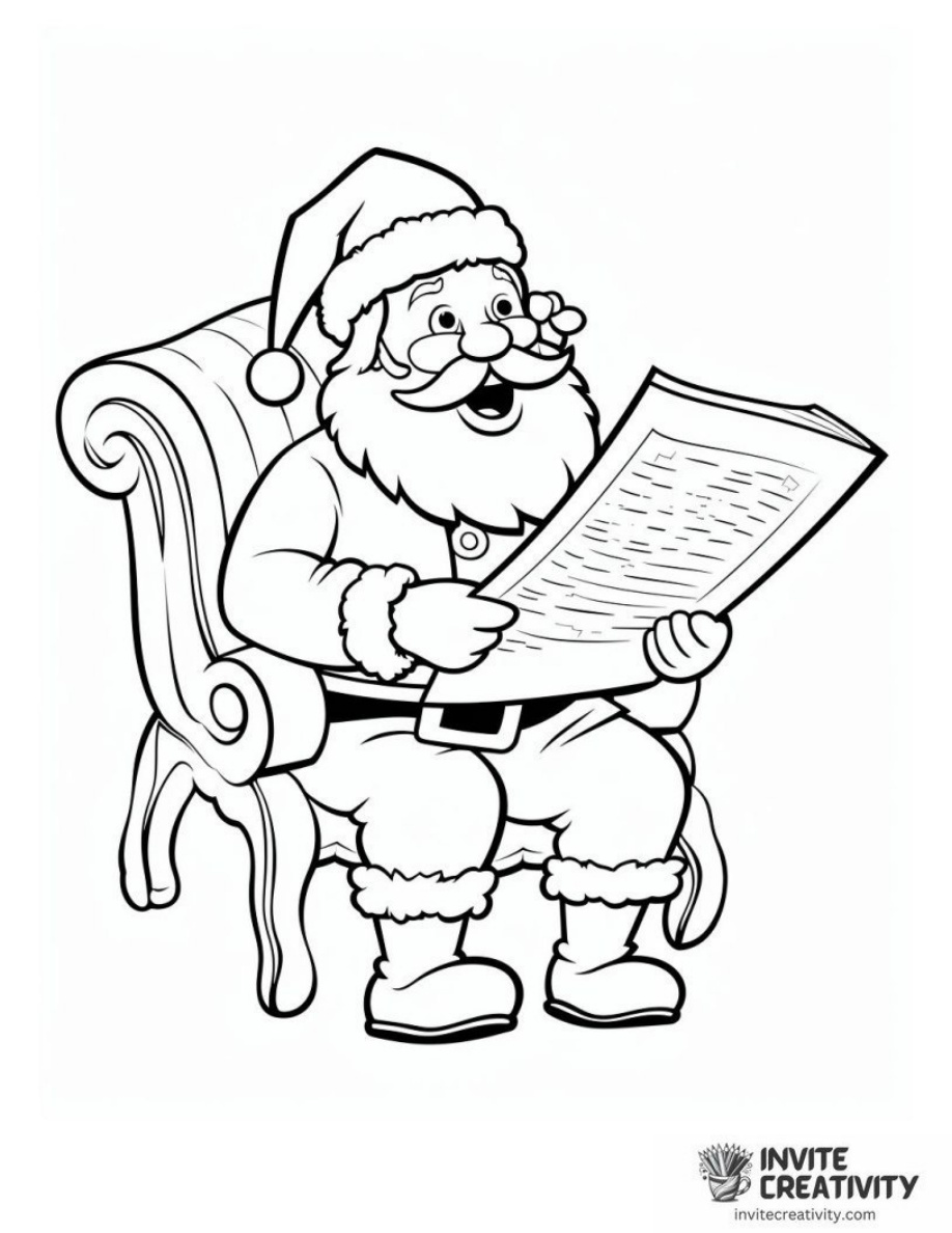 Santa Reading Naughy or Nice List