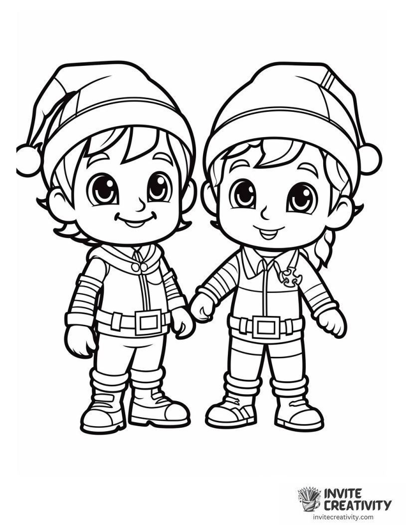 santa's little helpers To Color