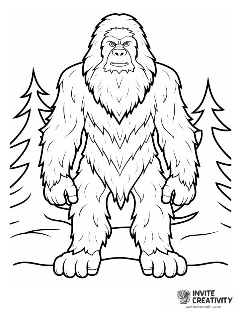 sasquatch coloring book page