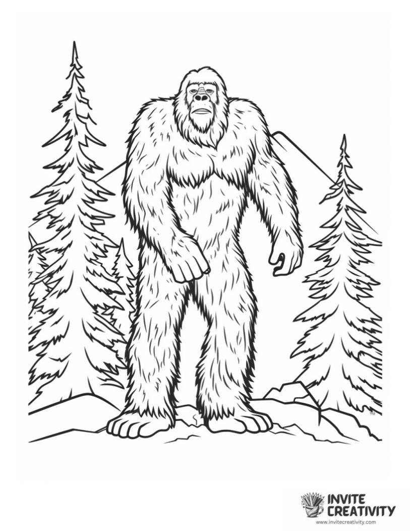 sasquatch realistic coloring page