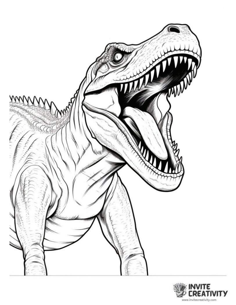 scary dinosaur coloring book page