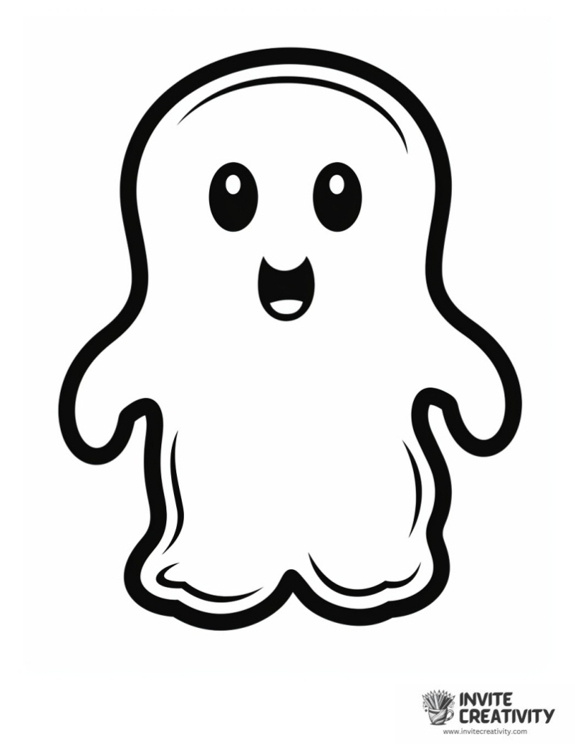 scary ghost easy to color Coloring sheet