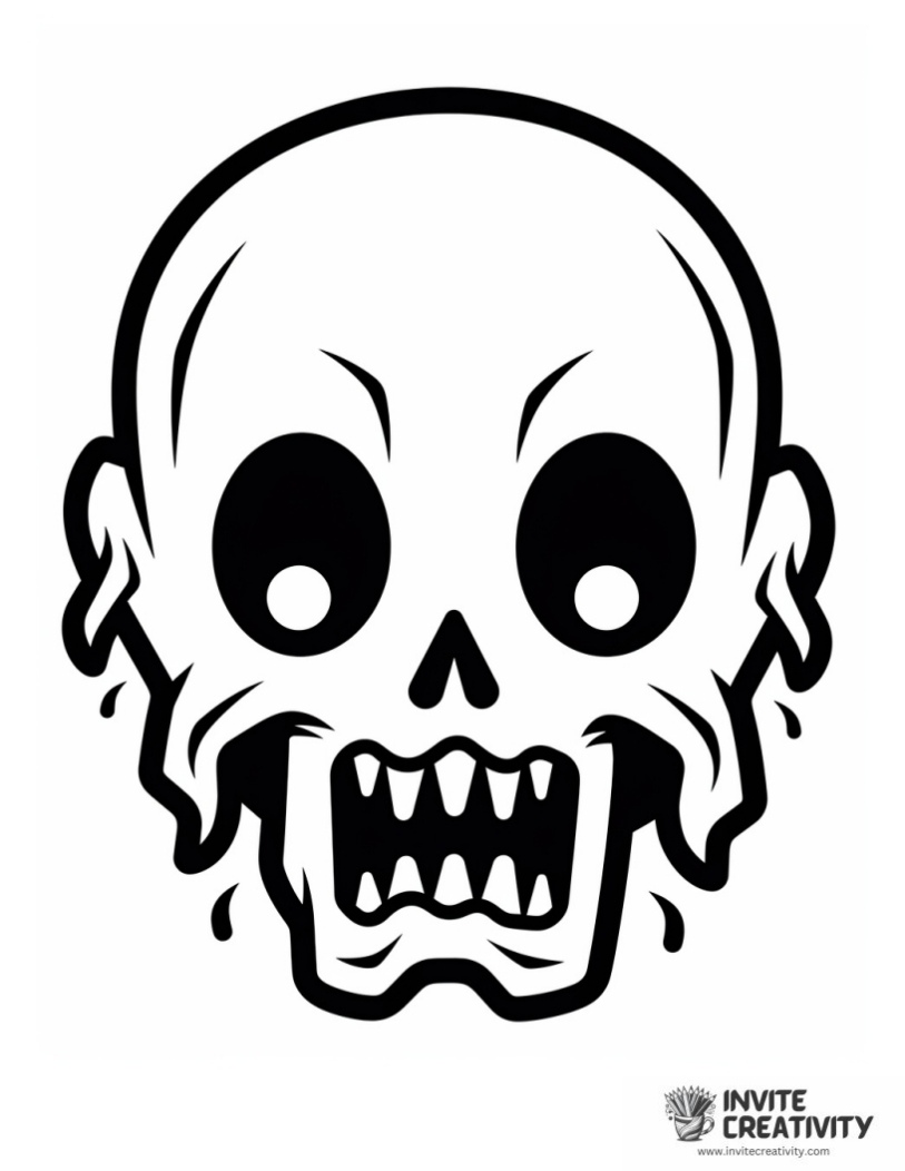 scary ghost skull Coloring sheet