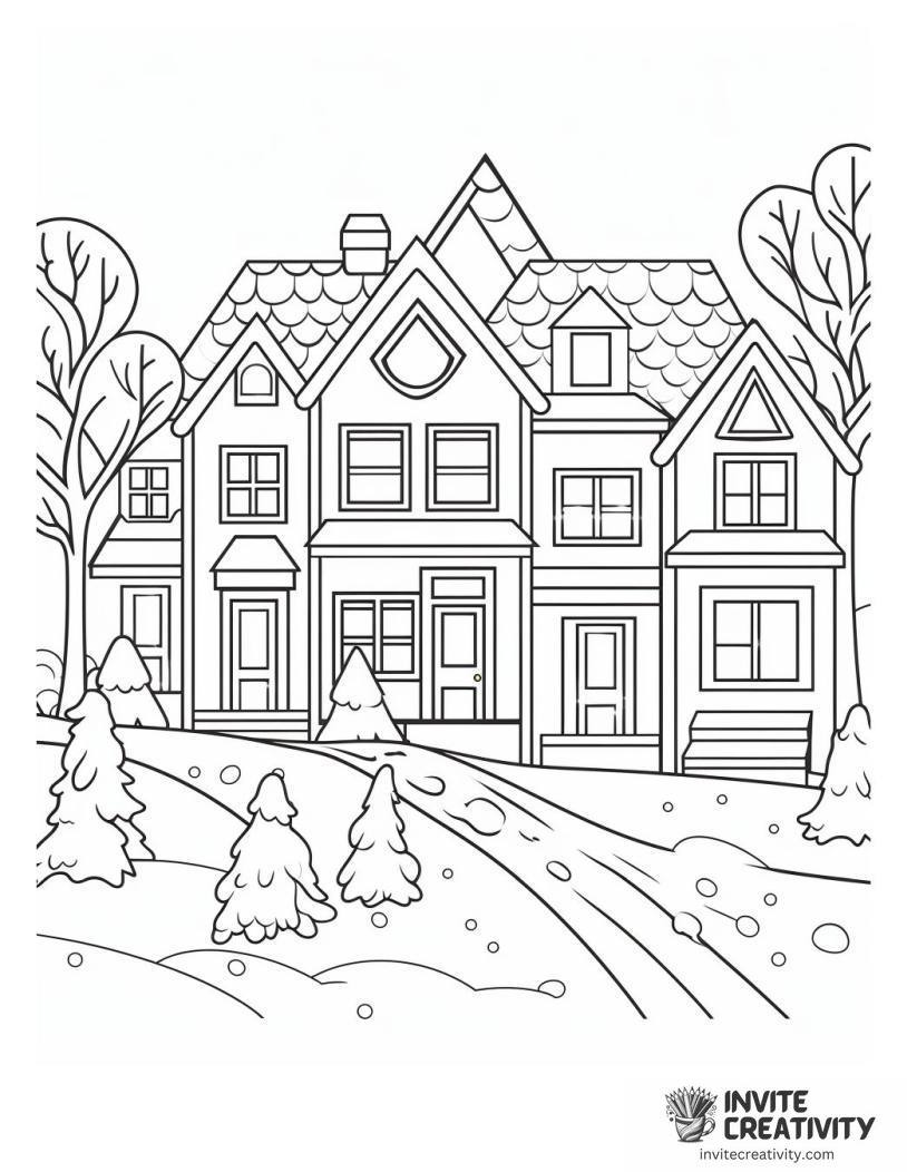 school snow day Coloring page