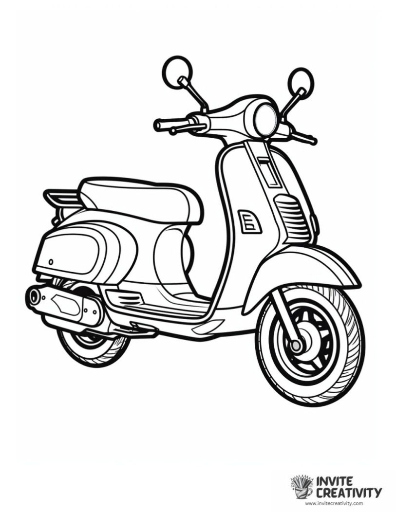 scooter simple page to color