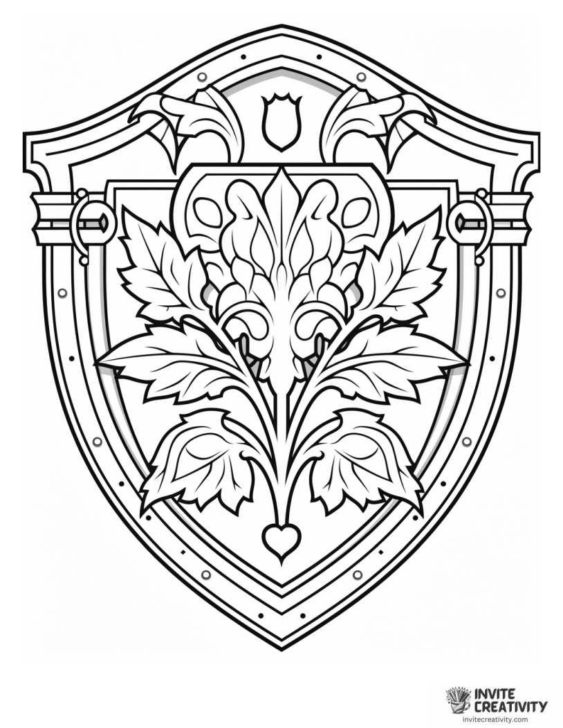 shield with heraldic symbol page to color