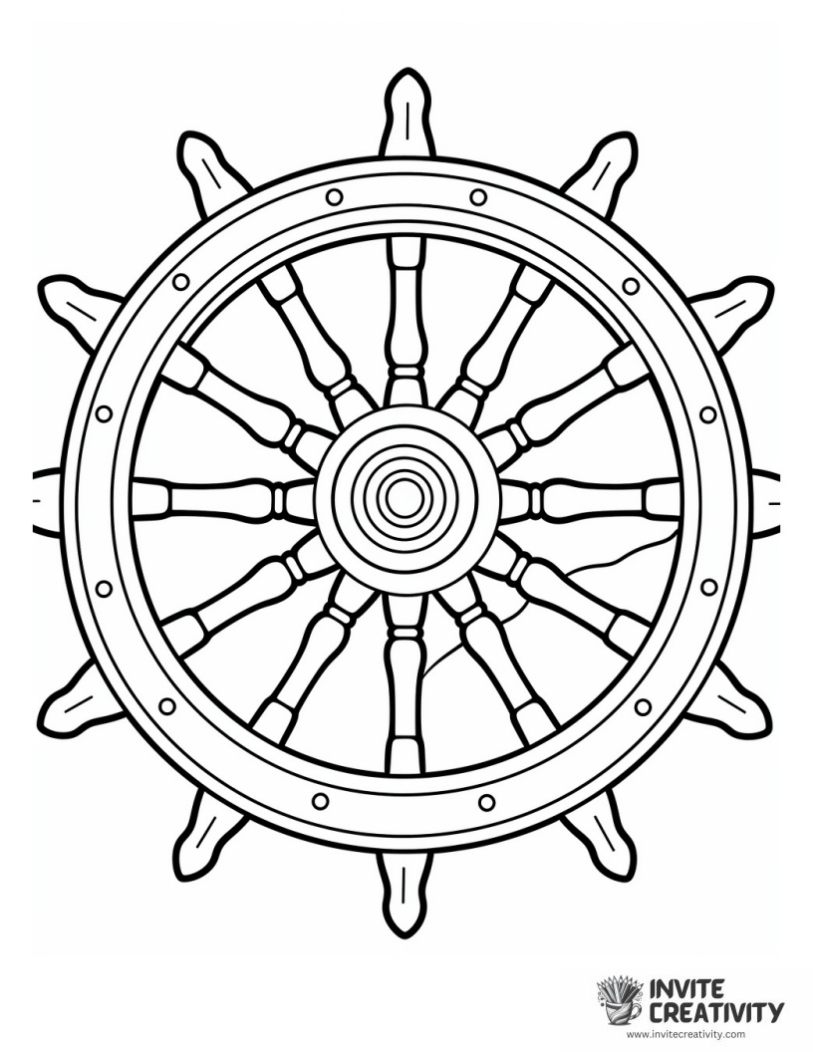 ship wheel coloring page