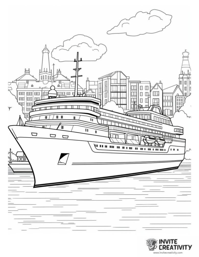 ships coloring book page