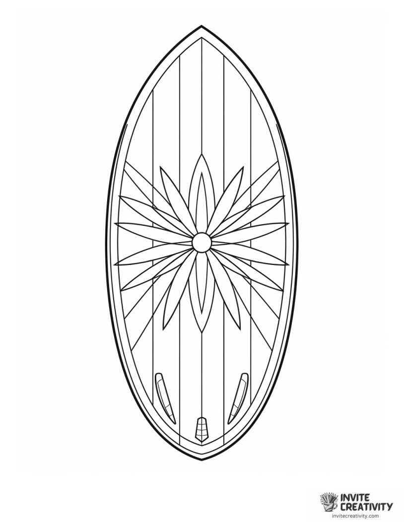 short surfboard drawing to color