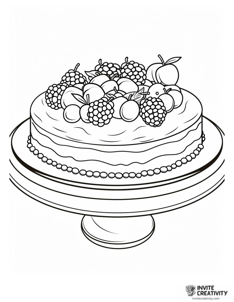 shortcake with blueberries coloring sheet