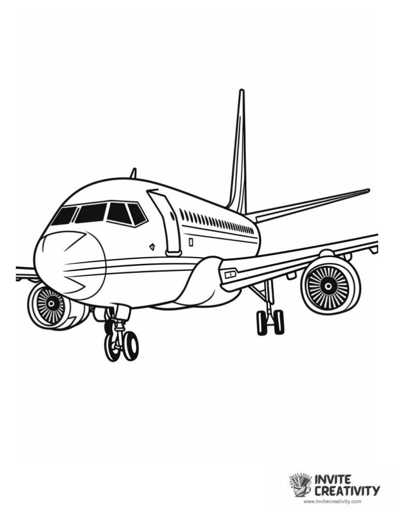 simple airplane coloring book page