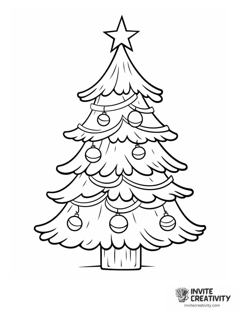 simple christmas tree outline Coloring sheet
