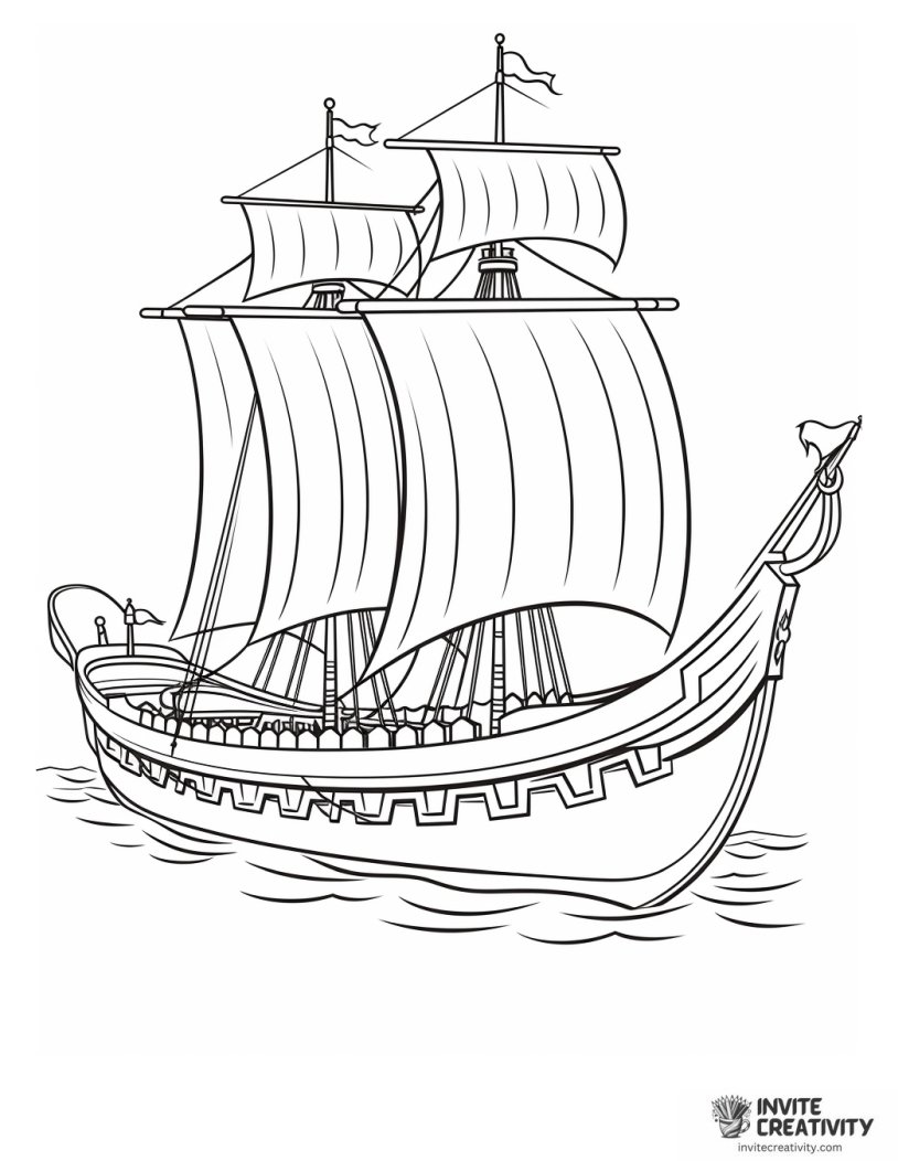 simple viking ship outline