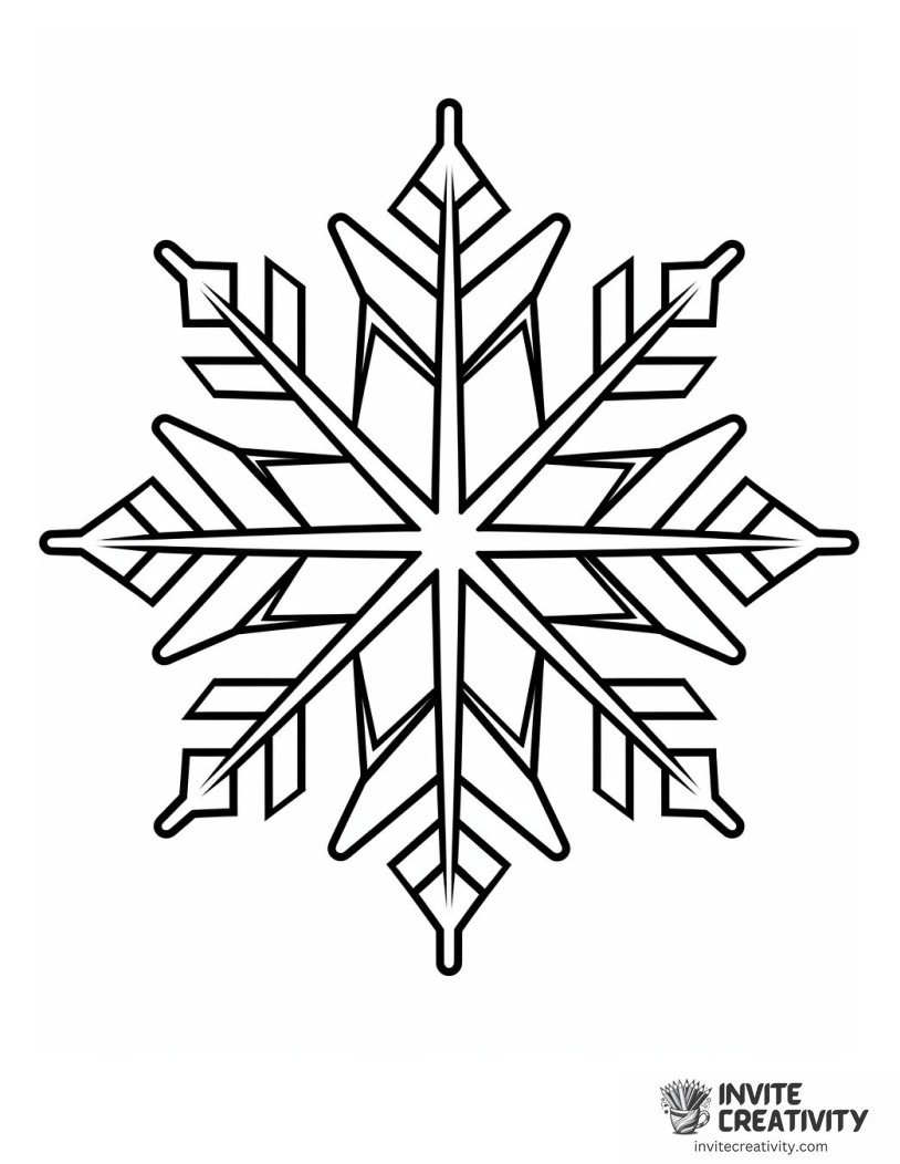 simplistic snowflake Coloring sheet of