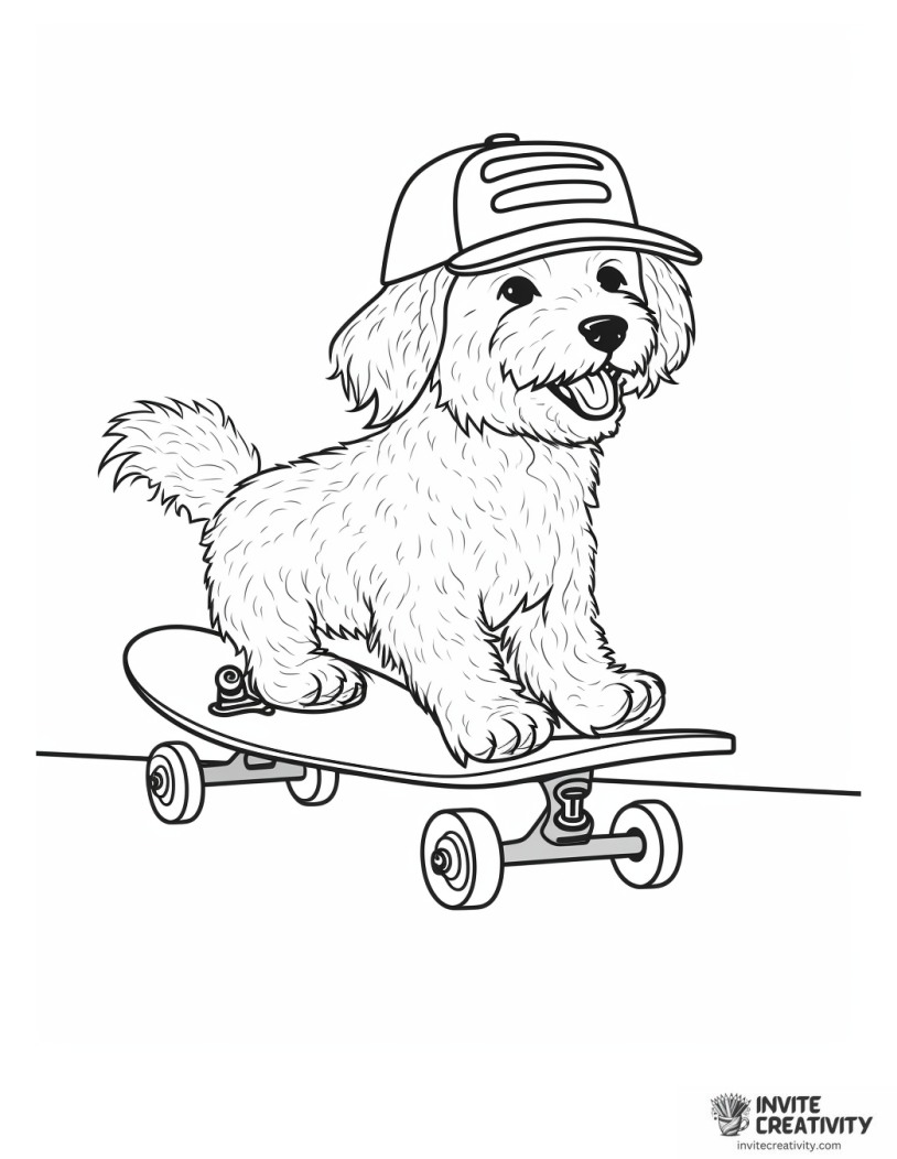 skateboarding dog to color