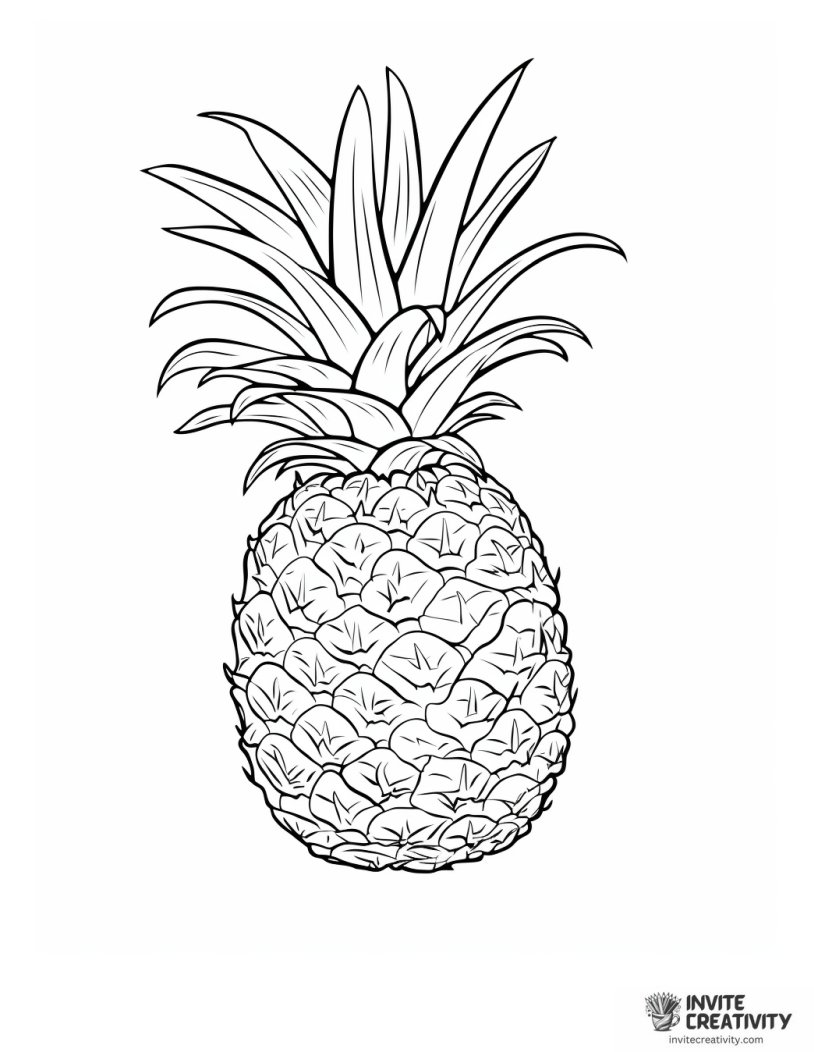 sliced pineapple coloring sheet