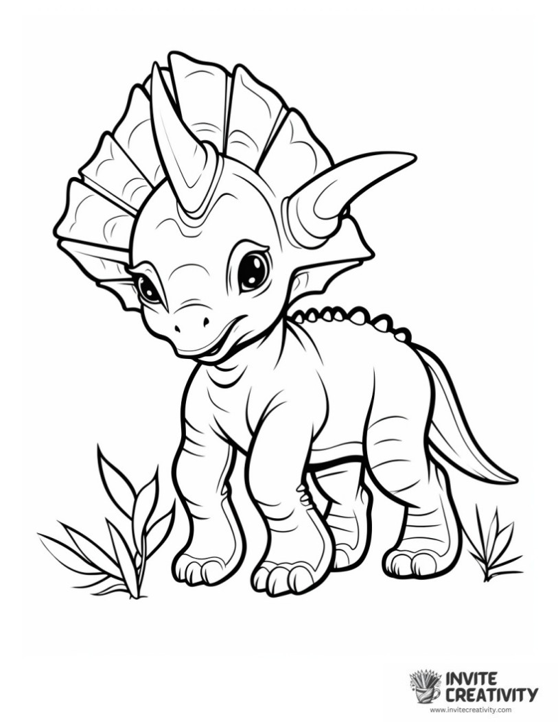 small baby triceratops page to color