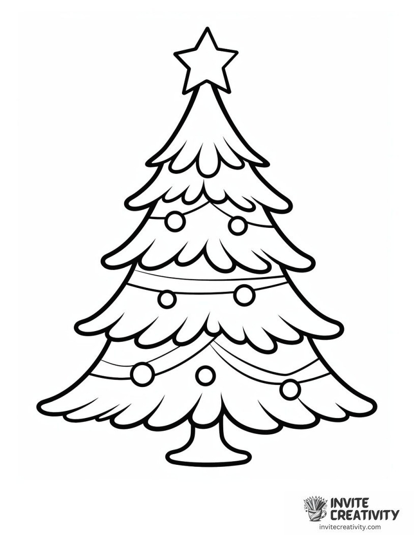 small christmas tree Coloring book page