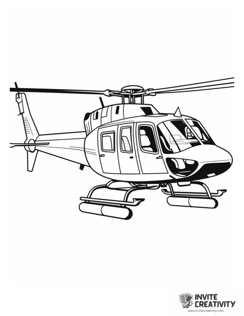 small helicopter coloring page