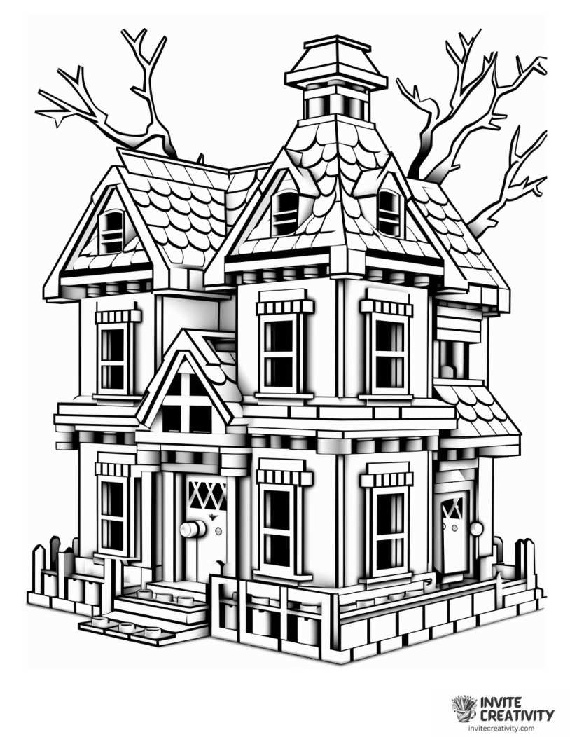 small lego haunted house