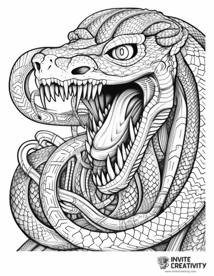 snake monster coloring page