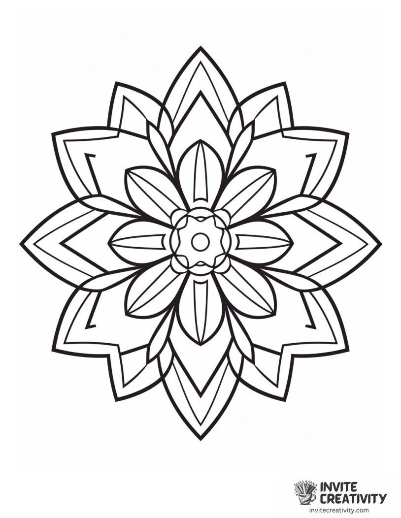 snowflake flower shape Coloring sheet of