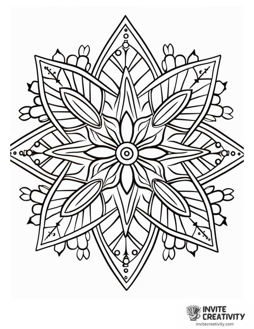 snowflake geometric Coloring page