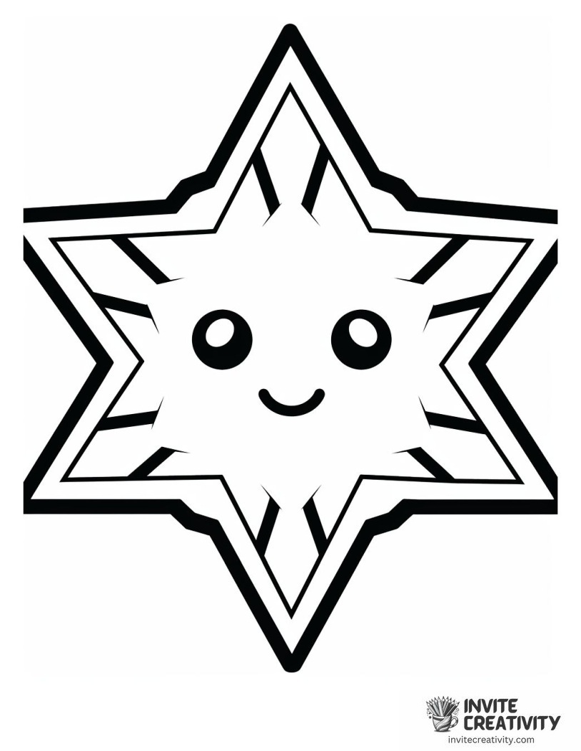 snowflake kawaii Coloring page of