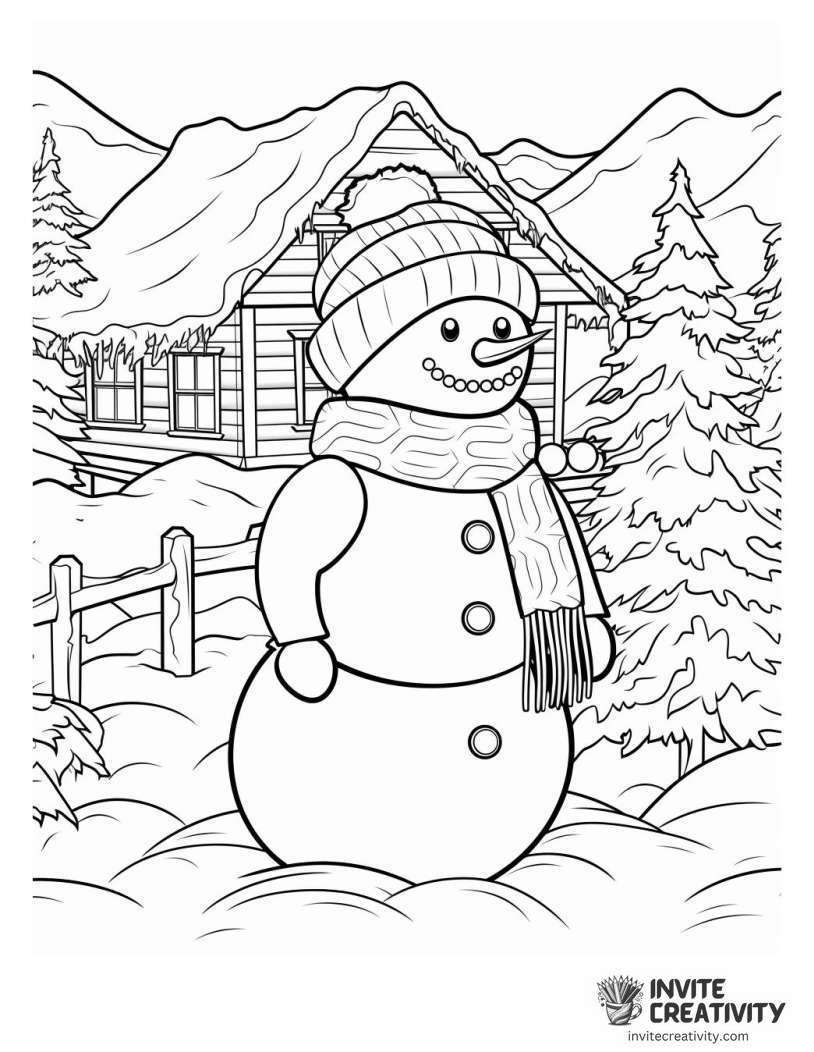 snowman Coloring book page