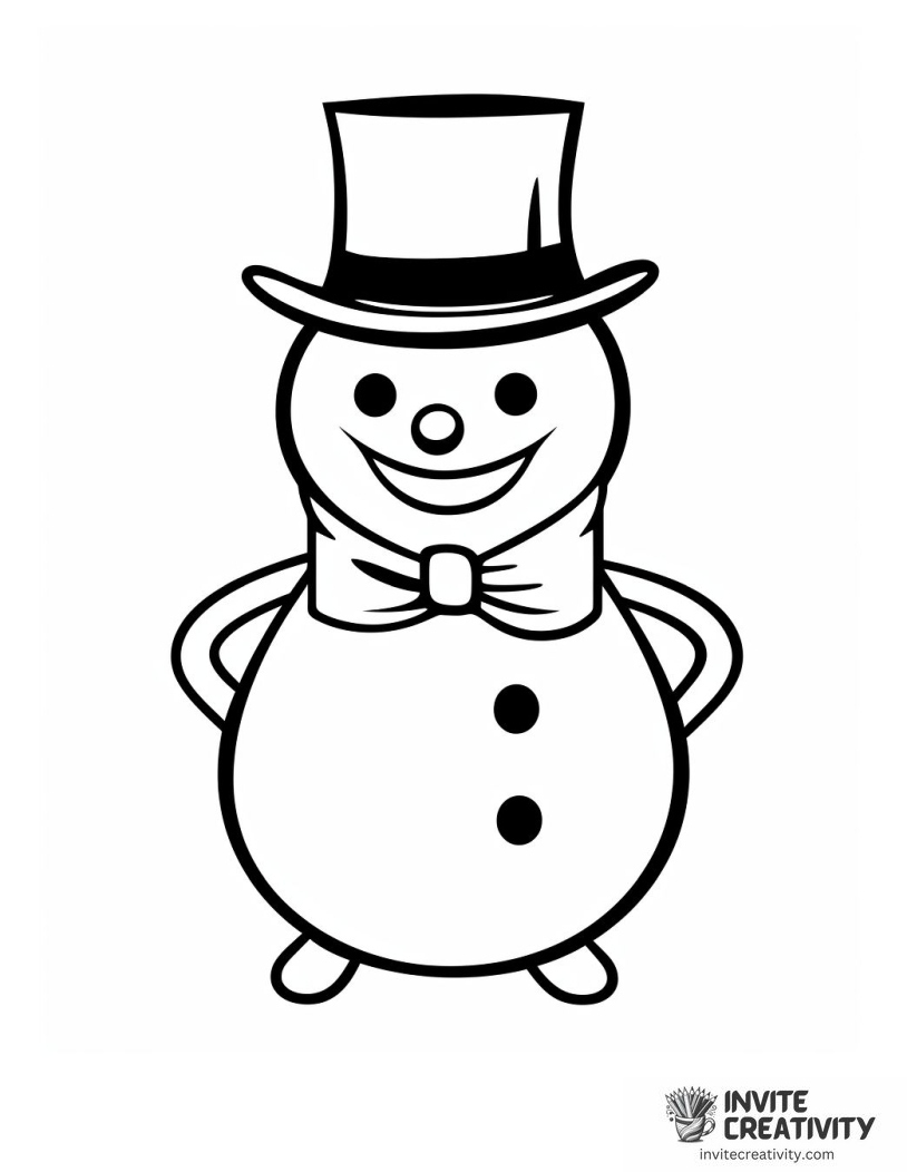 snowman cartoon Coloring book page