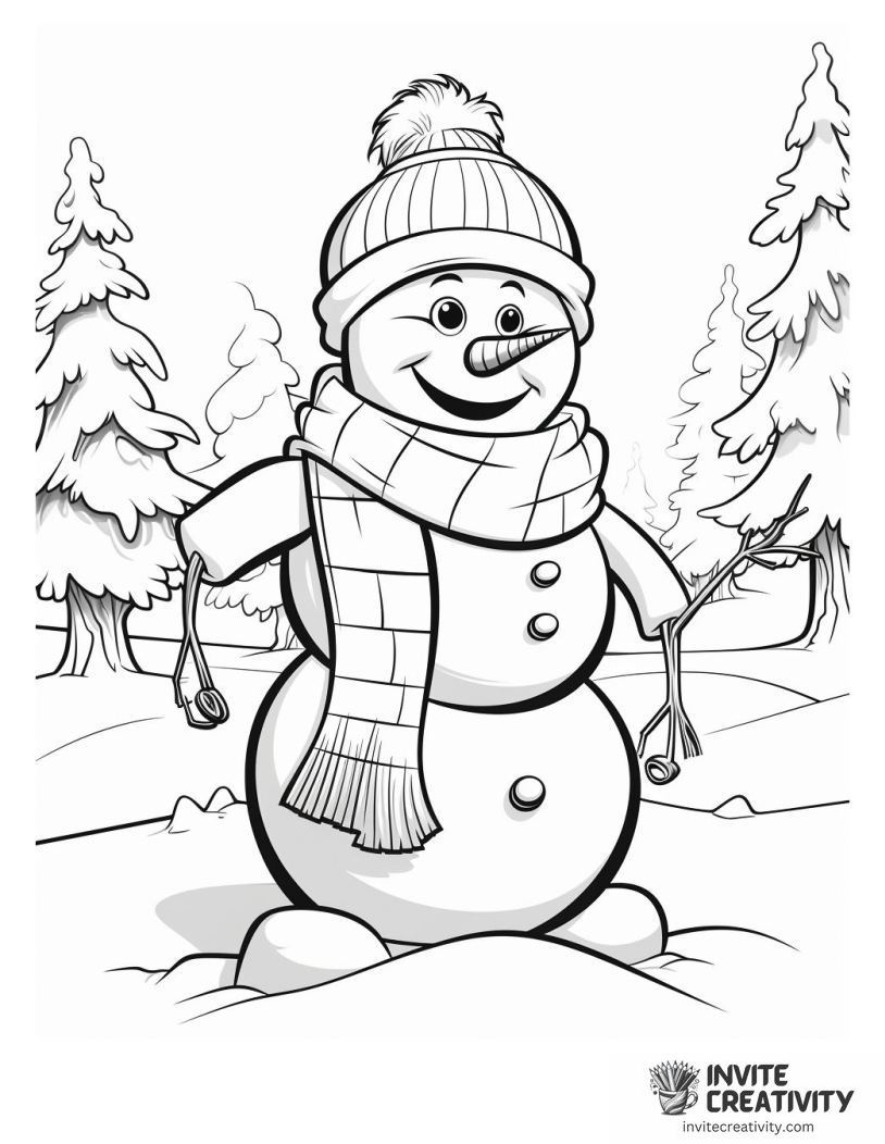 snowman disney style outline