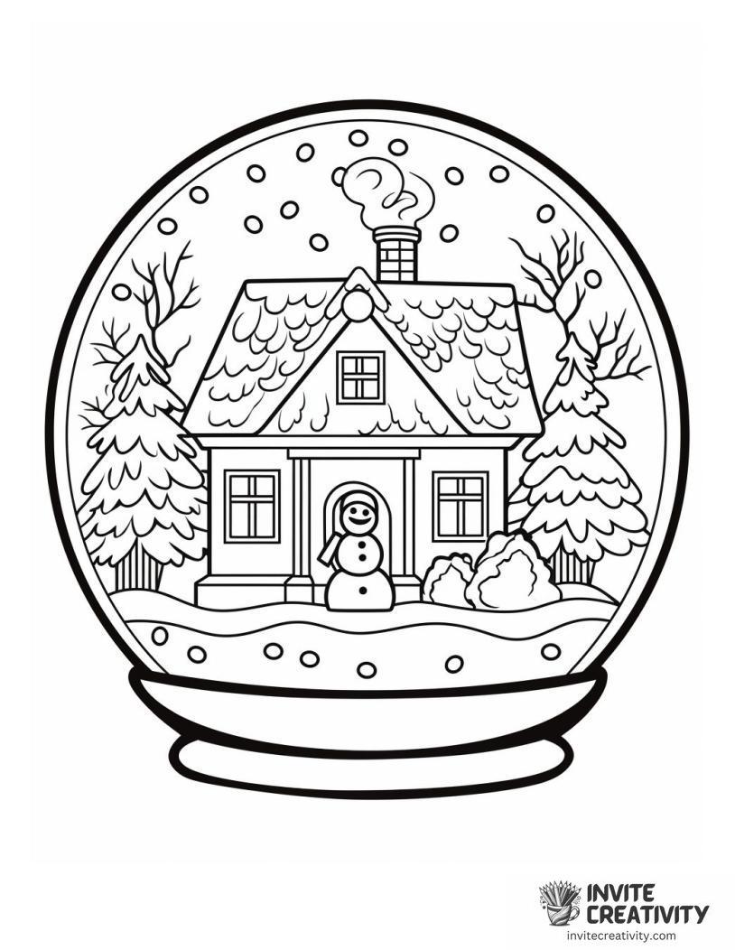 snowman inside a snowglobe Coloring page