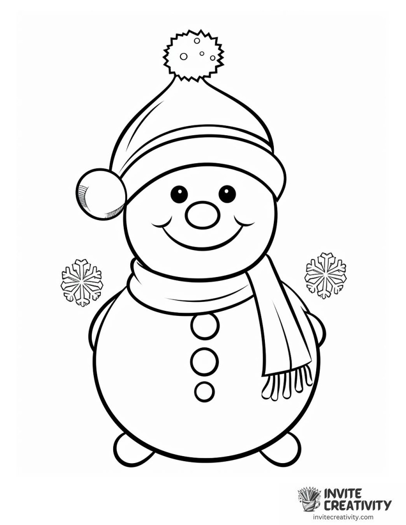 snowman merry christmas Coloring page