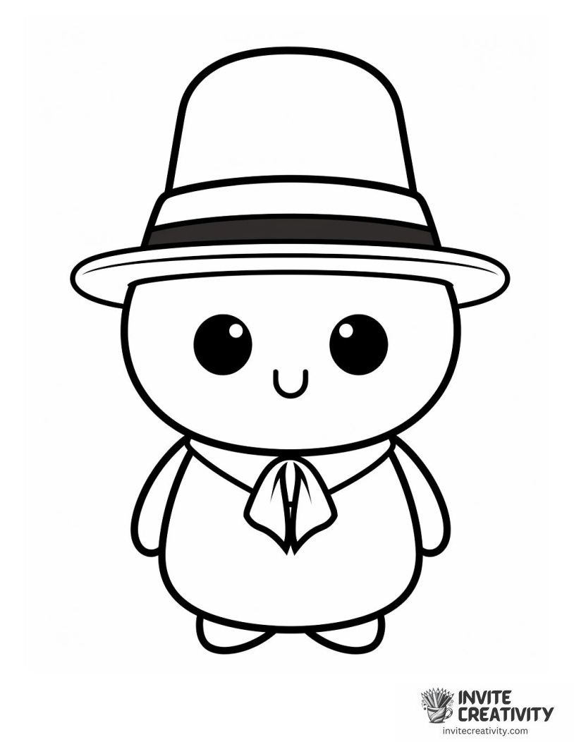 snowman with a hat Coloring page